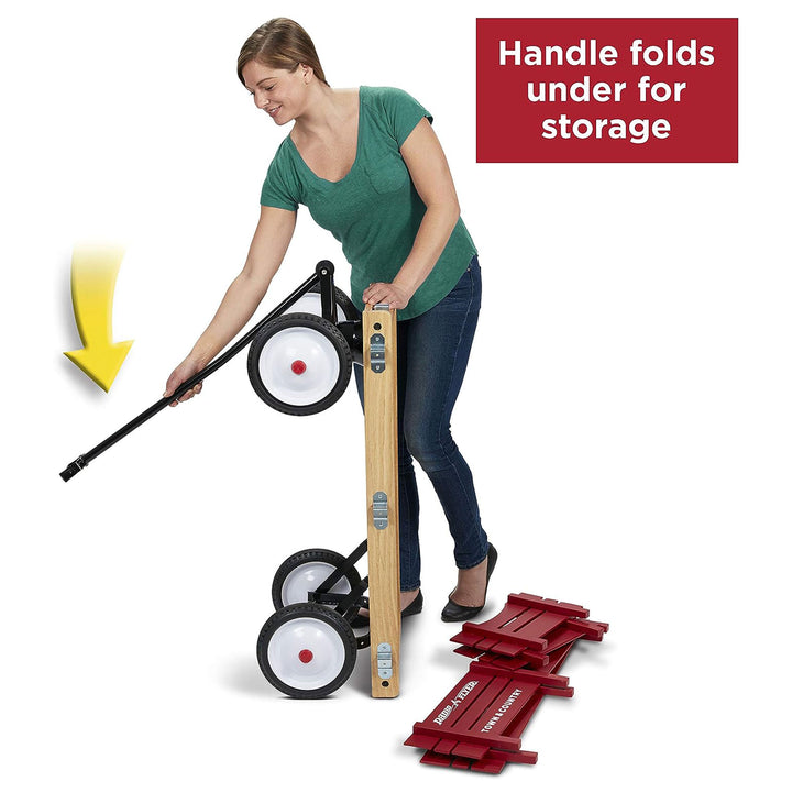 Radio Flyer Town and Country Wooden Wagon w/Removable Side Panels, Red(Open Box) - VMInnovations