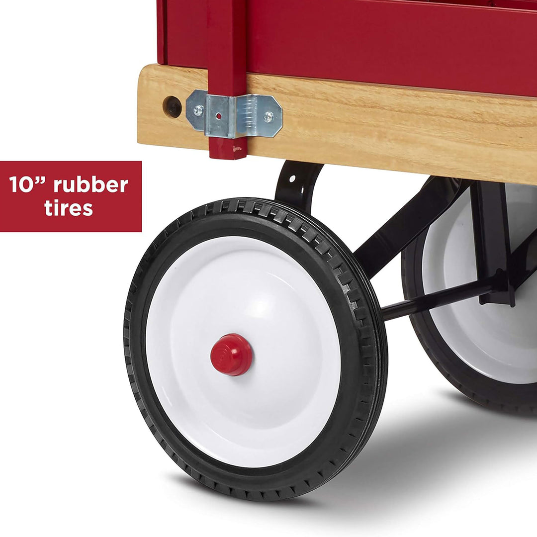 Radio Flyer Town and Country Wooden Wagon w/Removable Side Panels, Red(Open Box) - VMInnovations