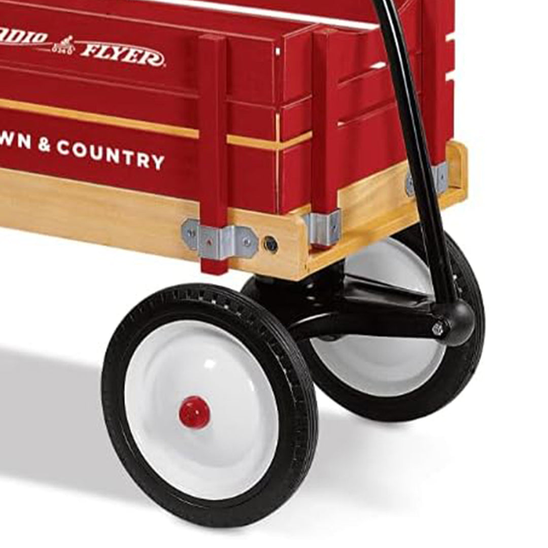 Radio Flyer Town and Country Wooden Wagon w/Removable Side Panels, Red(Open Box) - VMInnovations