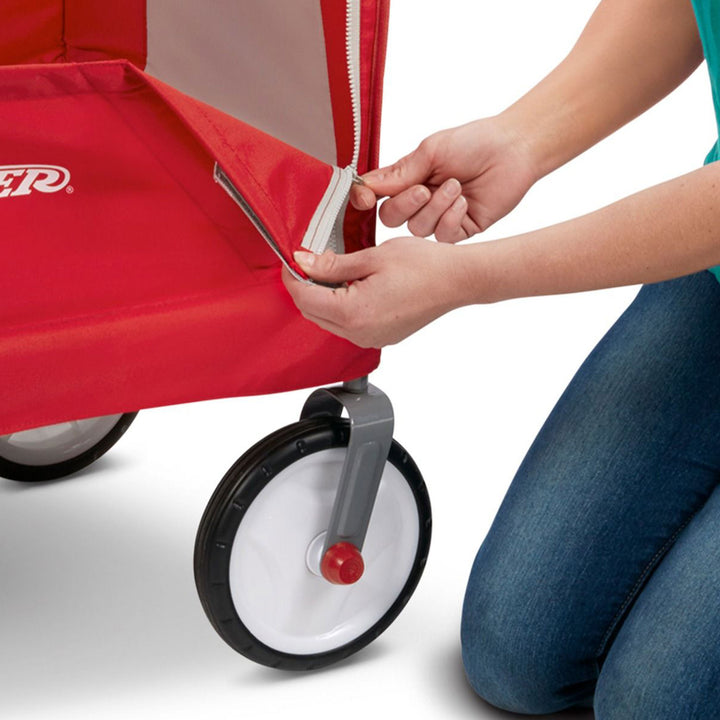 Radio Flyer 3 in 1 EZ Fold Wagon with Canopy, Red