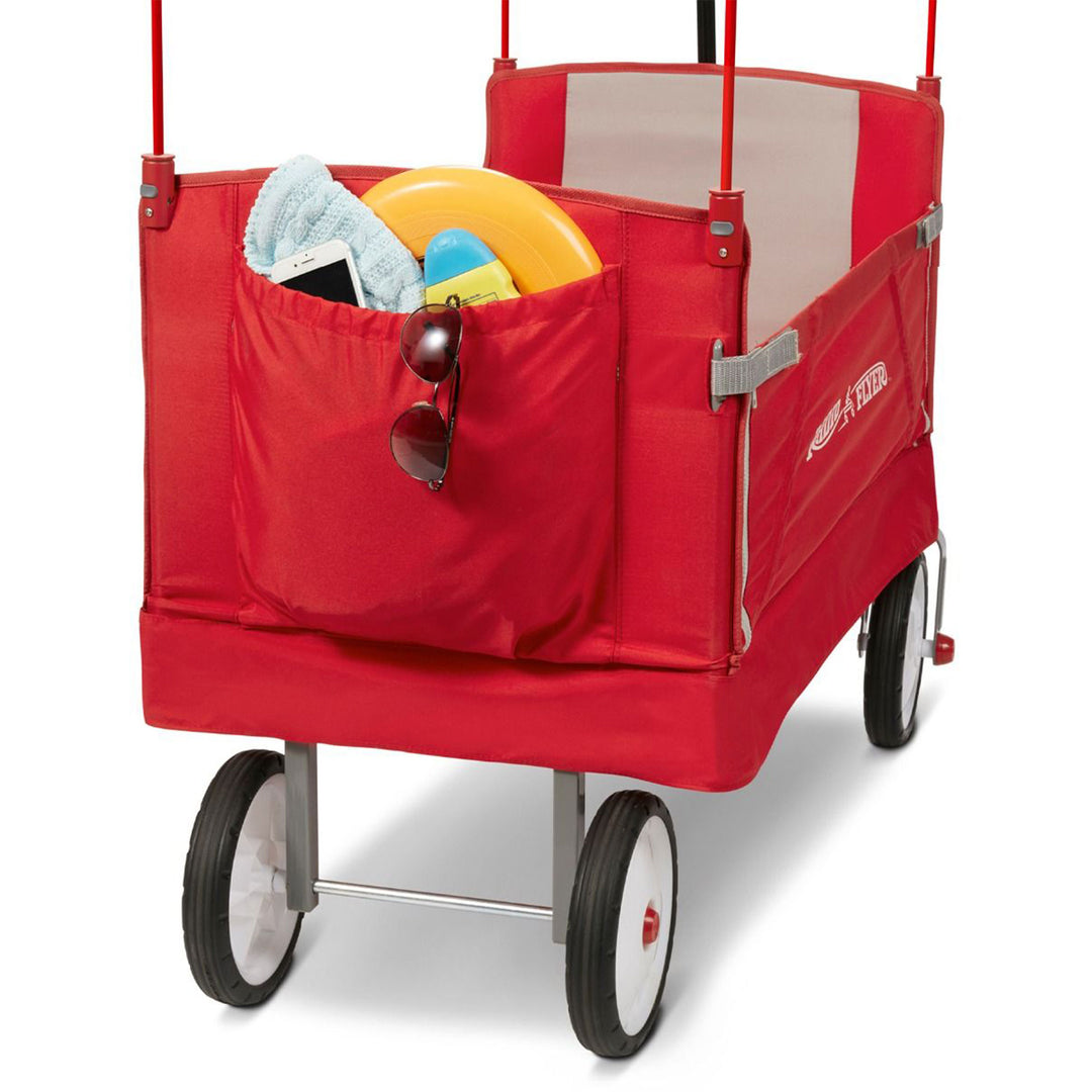 Radio Flyer 3 in 1 EZ Fold Wagon with Canopy, Red