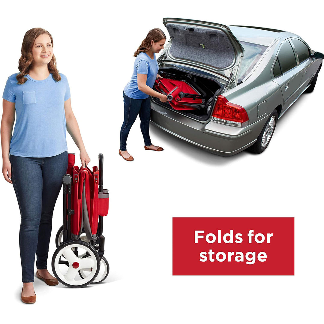 Radio Flyer Convertible Stroll N Wagon w/Push & Pull Handle,Red/Black(For Parts) - VMInnovations