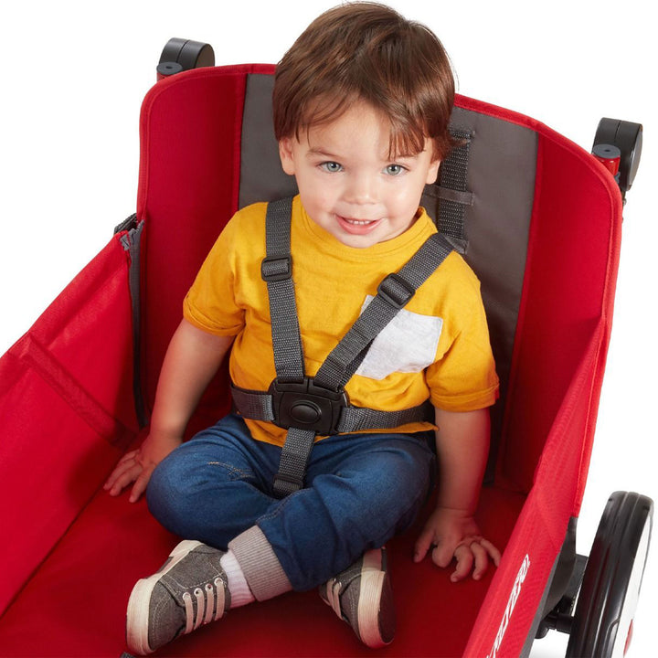 Radio Flyer Convertible Stroll N Wagon w/ Push&Pull Handle, Red/Black(Open Box)
