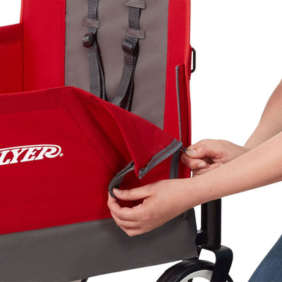 Radio Flyer Convertible Stroll N Wagon w/ Push&Pull Handle, Red/Black(Open Box) - VMInnovations