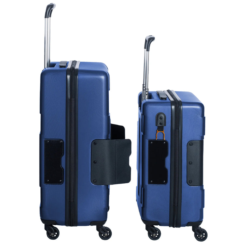 TACH Connectable 2Pc Hard Spinner Suitcase Luggage Set, Midnight Blue (Open Box)