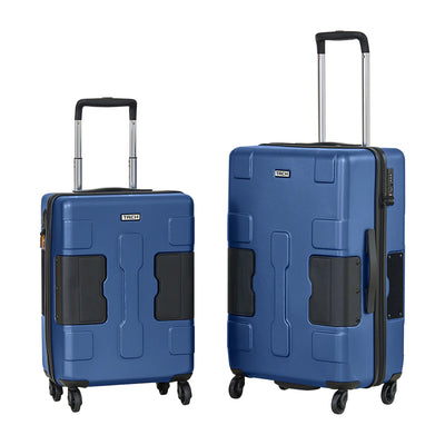 TACH V3 Connectable 2pc Hard Spinner Suitcase Luggage Set, Midnight Blue (Used) - VMInnovations
