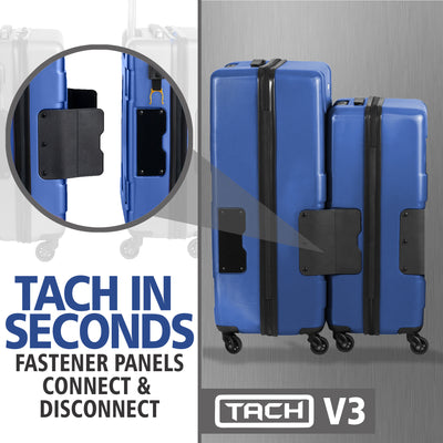 TACH V3 Connectable 2pc Hard Spinner Suitcase Luggage Set, Midnight Blue (Used) - VMInnovations