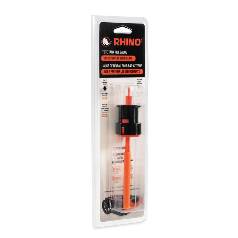 Camco Rhino Easy to Install 1.5 Inch Diameter RV Tote Tank Gauge, Black/Orange