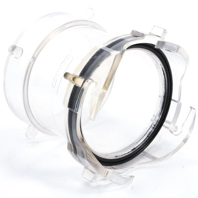Camco 3.5" Non-Restrictive RV Sewer Hose Outlet Extender, Clear Plastic Adapter - VMInnovations