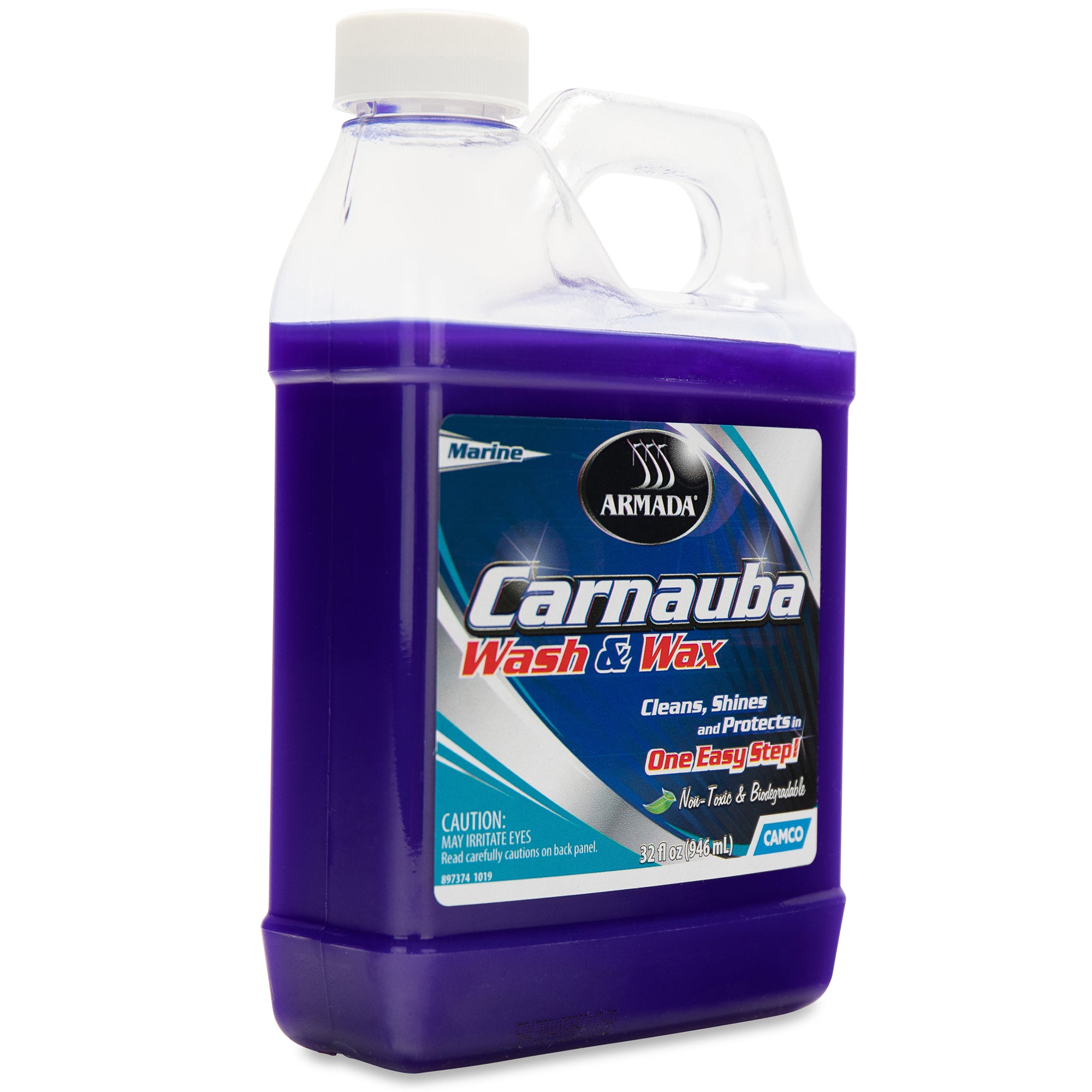 Camco Armada 32 fl oz Carnauba Wash and Wax Premium Liquid RV Boat Soap Wax - VMInnovations