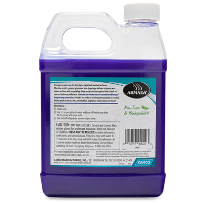 Camco Armada 32 fl oz Carnauba Wash and Wax Premium Liquid RV Boat Soap Wax - VMInnovations