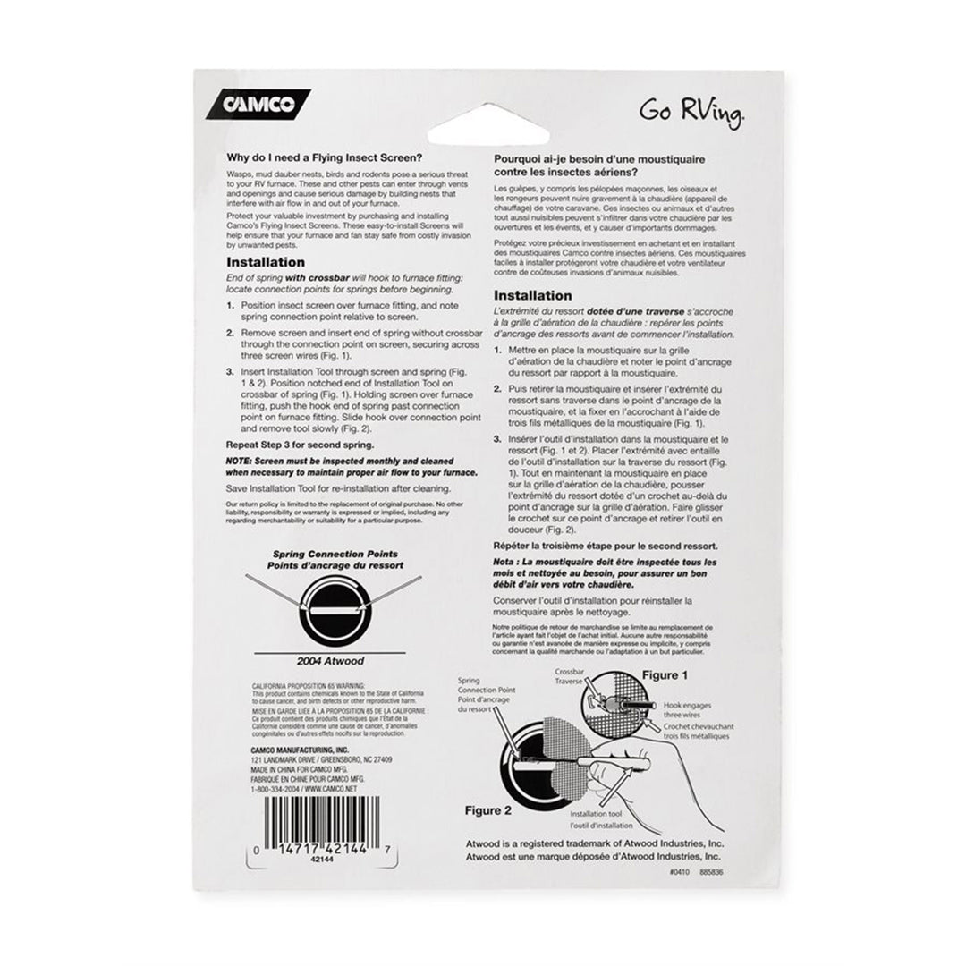 Camco Flying Insect Screen for RVs, Fits Atwood Hydroflame Furnaces (Open Box) - VMInnovations