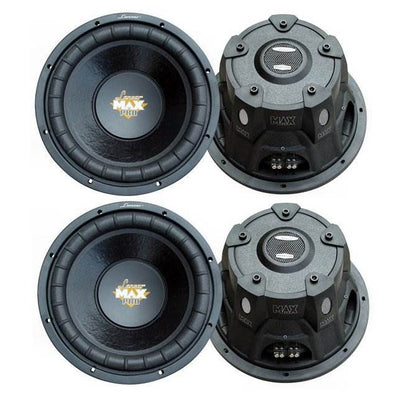Lanzar MAXP124D 12" 6400W Car Subwoofers/Subs Power Woofers DVC 4 Ohm, 4 Pack - VMInnovations