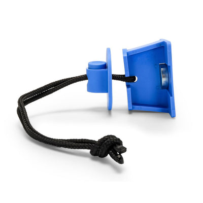 Camco Adjustable Universal RV Fridge Door Block Accessory with Drawstring, Blue