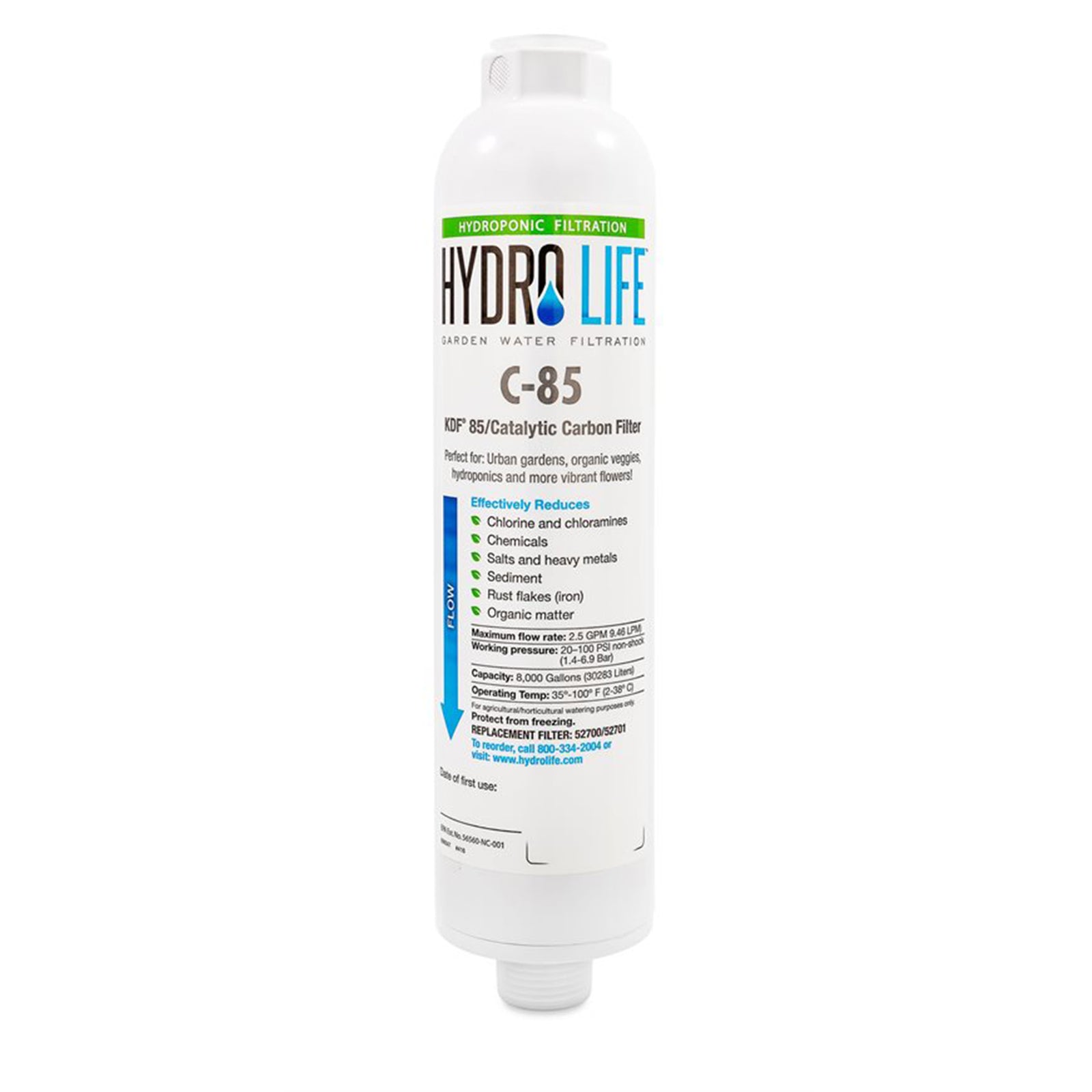 Camco Hydro Life Hydroponics C85 Inline Water Filter w/ Flexible Hose Protector - VMInnovations