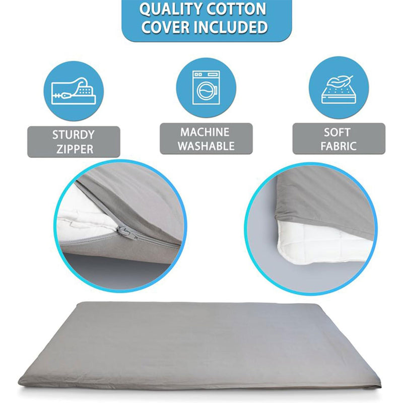 Native Nest Med Firm Mattress Pad Twin Sized Comfortable Bed, Grey (Open Box)