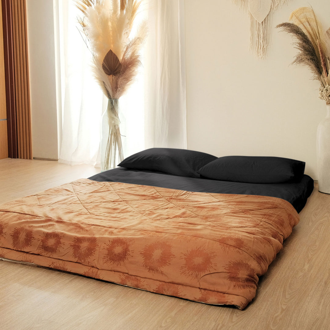 Native Nest Japanese Futon Floor Mattress, Foldable Shikibuton Bed, Twin, Black
