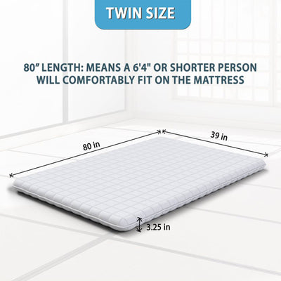 Native Nest Japanese Futon Mattress Medium Firm Shikibuton, Twin, Black (Used) - VMInnovations