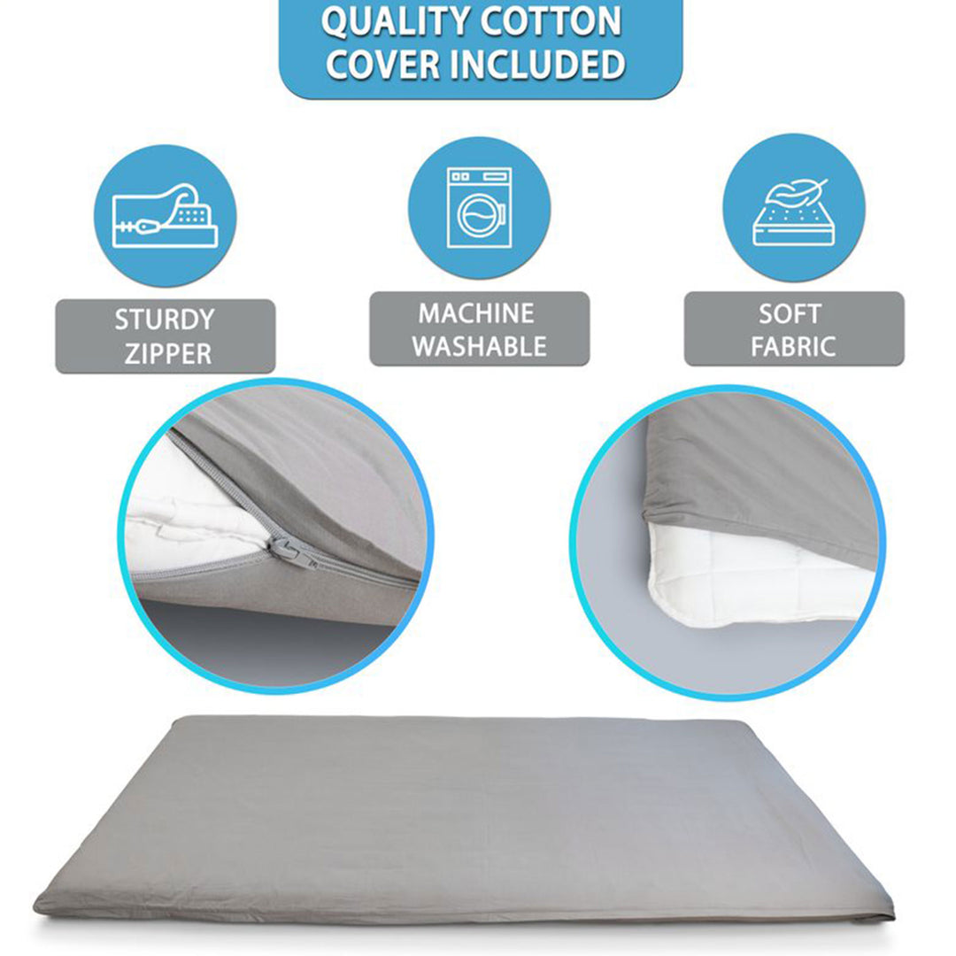 Native Nest Med Firm Mattress Pad Queen Comfortable Floor Bed, Grey (Open Box)