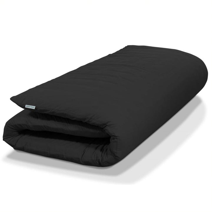 Native Nest Japanese Futon Floor Mattress, Foldable Shikibuton Bed, Queen, Black