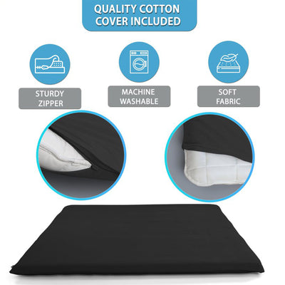 Native Nest Med Firm Mattress Pad Queen Sized Comfortable Floor Bed, Black(Used) - VMInnovations