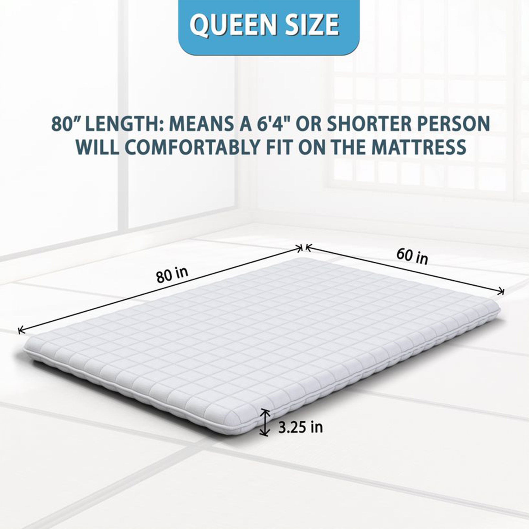 Native Nest Med Firm Mattress Pad Queen Sized Comfortable Floor Bed, Black(Used)