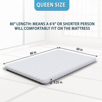 Native Nest Med Firm Mattress Pad Queen Sized Comfortable Floor Bed, Black(Used) - VMInnovations