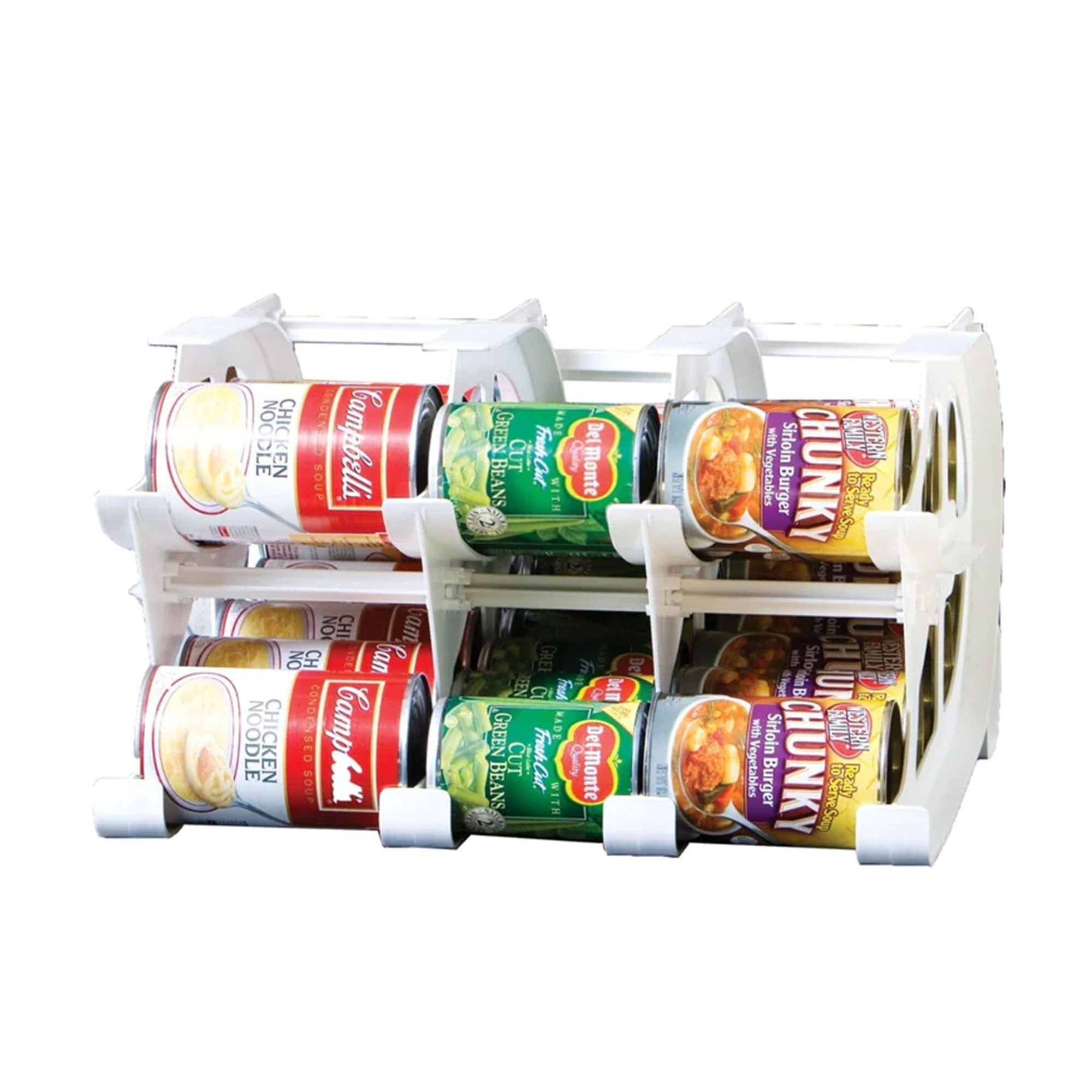 FIFO Countertop Mini Can Tracker Holds 30 10 to 24 Oz Can Sizes, White(Open Box) - VMInnovations