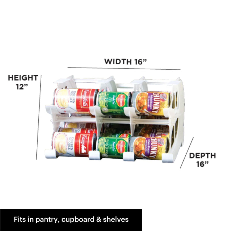 FIFO Countertop Mini Can Tracker Holds 30 10 to 24 Oz Can Sizes, White(Open Box)