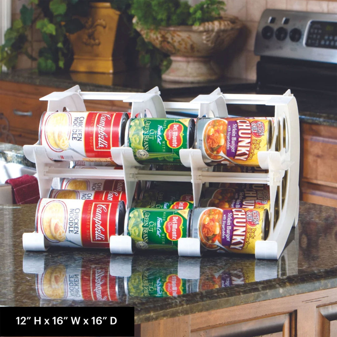 FIFO Mini Can Tracker Holds 30 Standard 10 to 24 Oz Can Sizes, White (Used) - VMInnovations