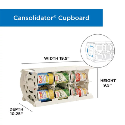 Shelf Reliance Cansolidator 20 Can Rotating Canned Food & Soda Storage, USA Made