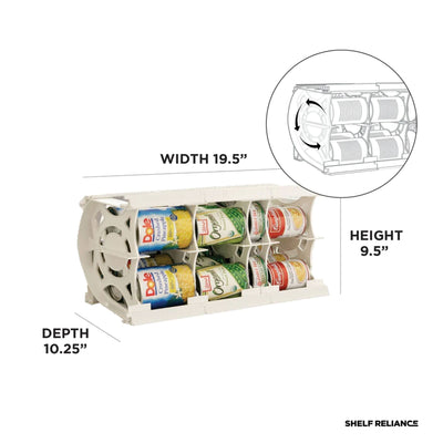 Shelf Reliance Cansolidator Holds 20 Cans w/Rotation & Adjustable System (Used)