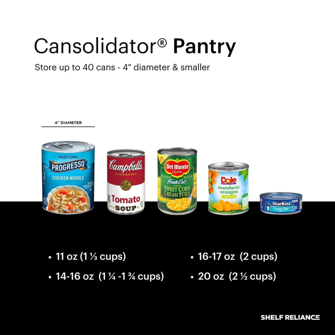 Shelf Reliance Cansolidator 20 Can Rotating Canned Food & Soda Storage, USA Made