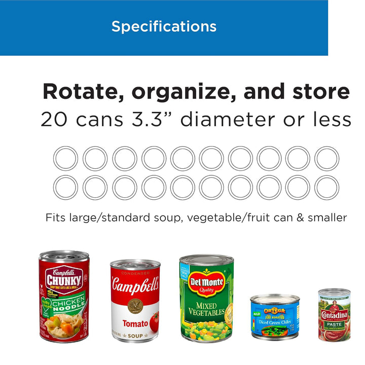 Shelf Reliance Cansolidator 20 Can Rotating Canned Food & Soda Storage, USA Made