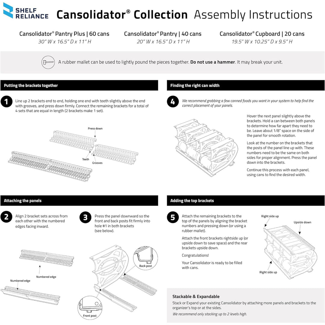 Shelf Reliance Cansolidator 20 Can Rotating Canned Food & Soda Storage, USA Made