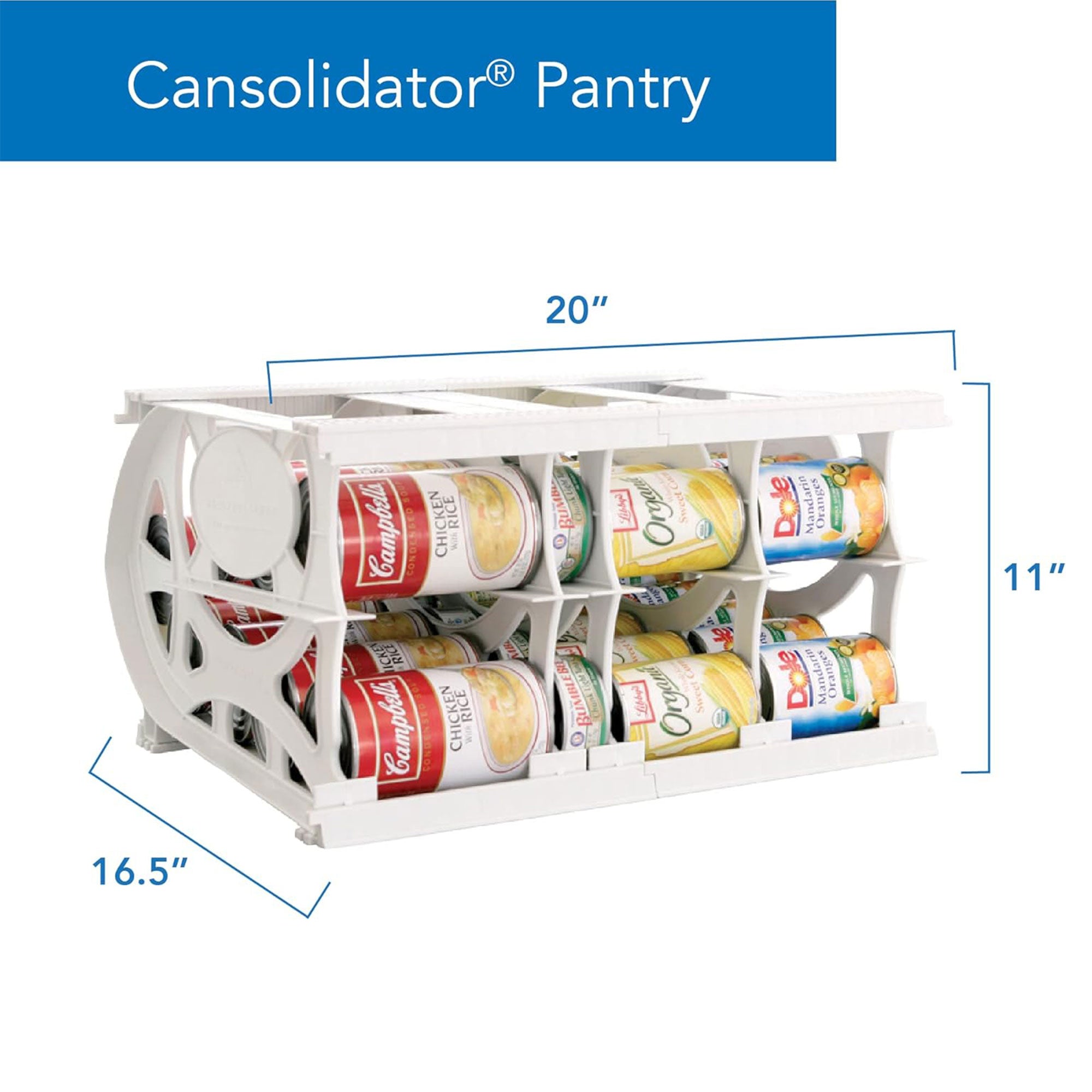 Shelf Reliance Cansolidator Rotational & Adjustable 40 Can Holder(Open Box) - VMInnovations