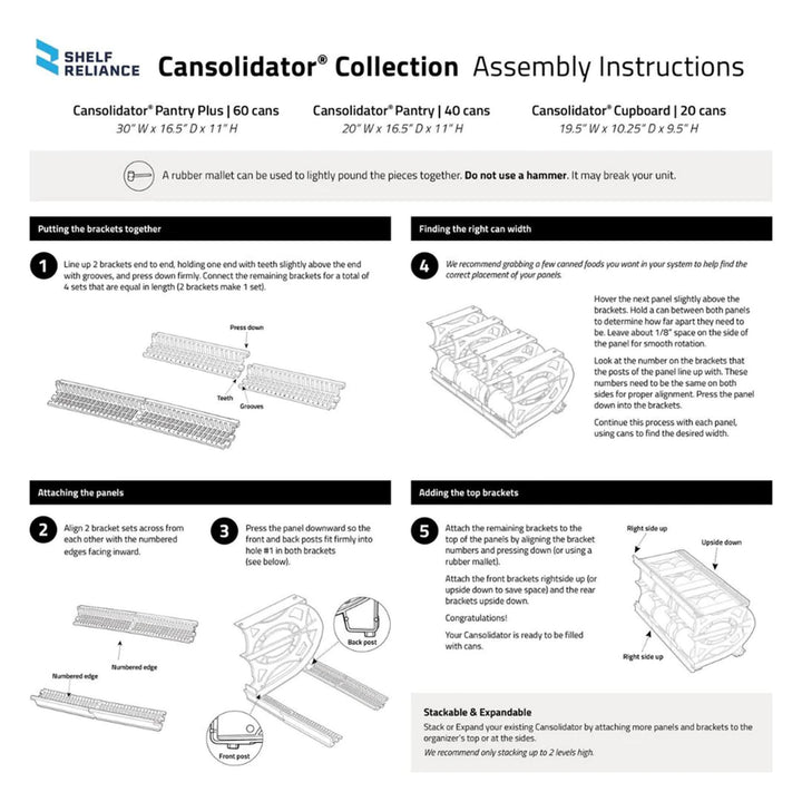 Shelf Reliance Cansolidator 40 Can Rotating Canned Food & Soda Storage, USA Made