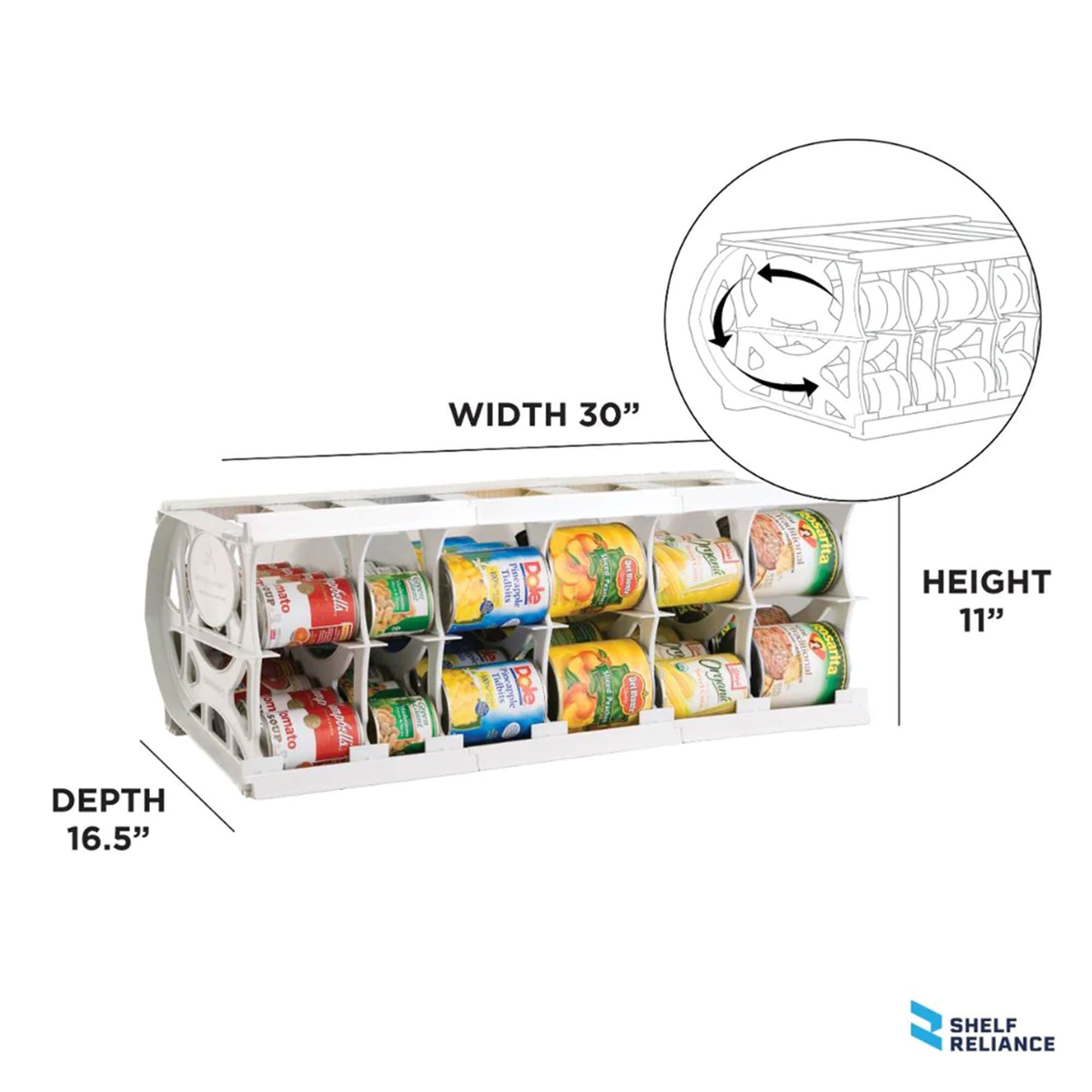 Shelf Reliance Cansolidator & Adjustable Pantry 60 Can Holder(Open Box) - VMInnovations