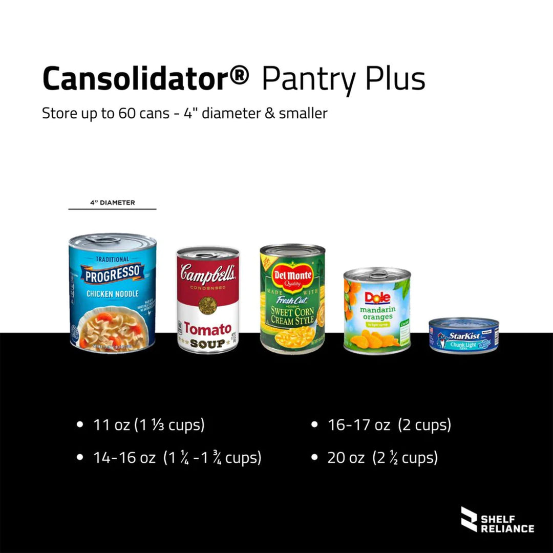 Shelf Reliance Cansolidator & Adjustable Pantry 60 Can Holder(Open Box) - VMInnovations