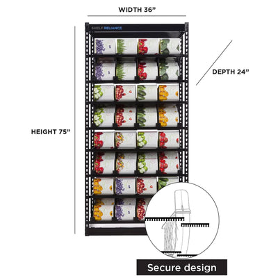 Shelf Reliance Maximizer Large Can Rotation Organizer, Up To 112 Cans (Open Box) - VMInnovations
