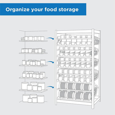 Shelf Reliance Maximizer Large Can Rotation Organizer Supports Up To 112 Cans - VMInnovations