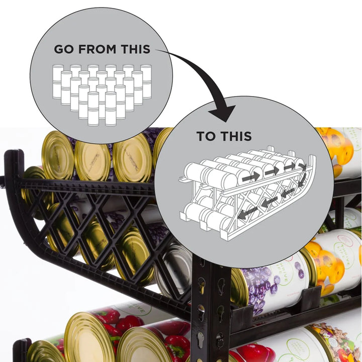 Shelf Reliance Maximizer Large Can Rotation Organizer Supports Up To 112 Cans