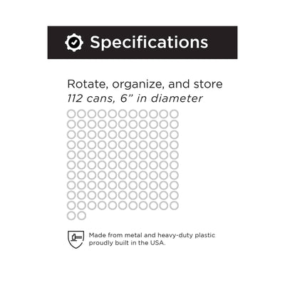 Shelf Reliance Maximizer Large Can Rotation Organizer Supports Up To 112 Cans - VMInnovations