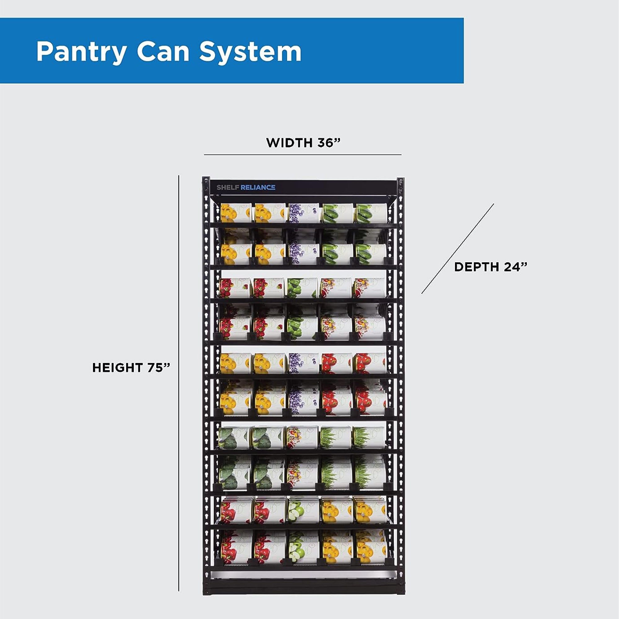 Shelf Reliance Maximizer Medium Can Rotation Organizer,Up To 375 Cans(For Parts) - VMInnovations