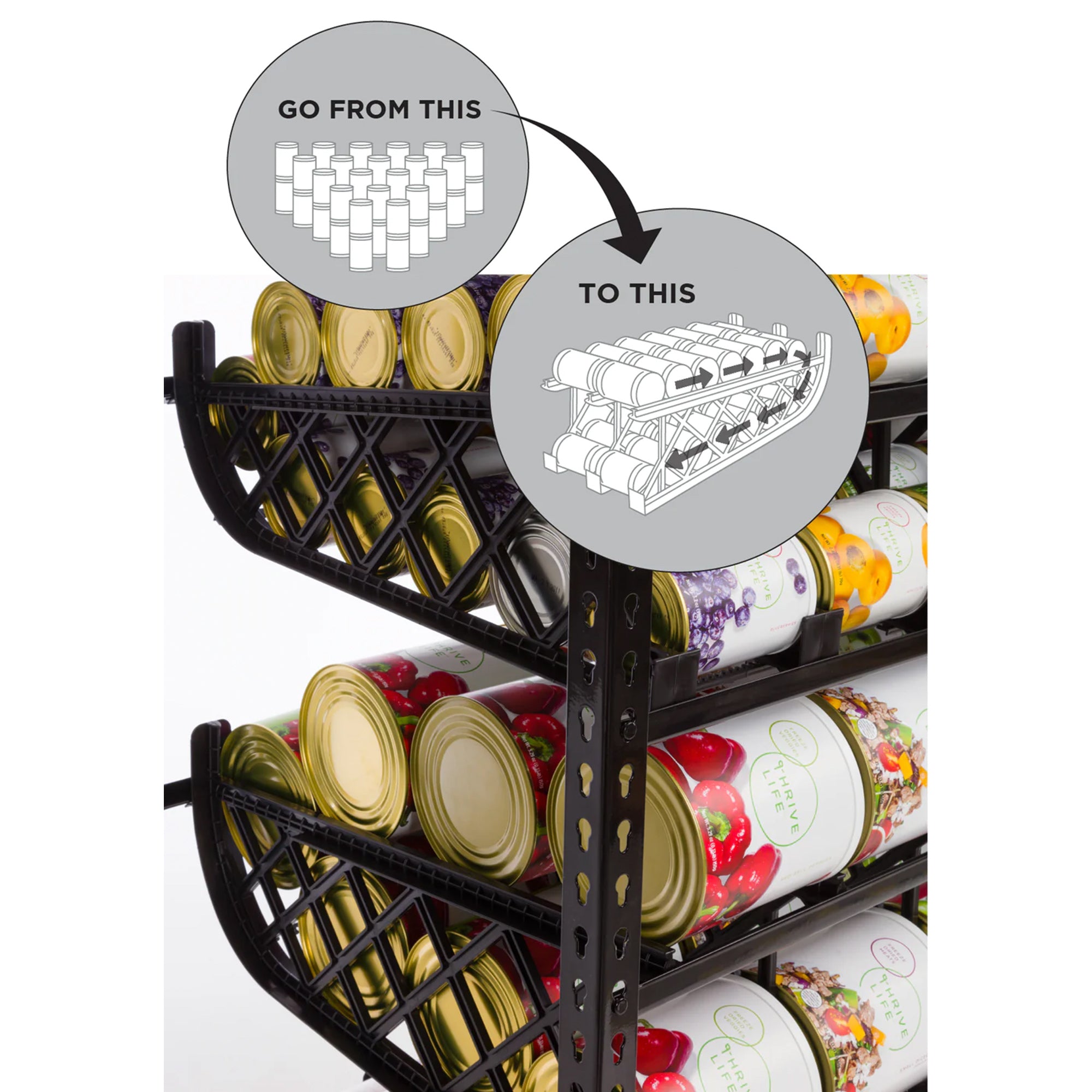 Shelf Reliance Maximizer Variety Can Rotation Organizer Holds Up To 300 Cans - VMInnovations