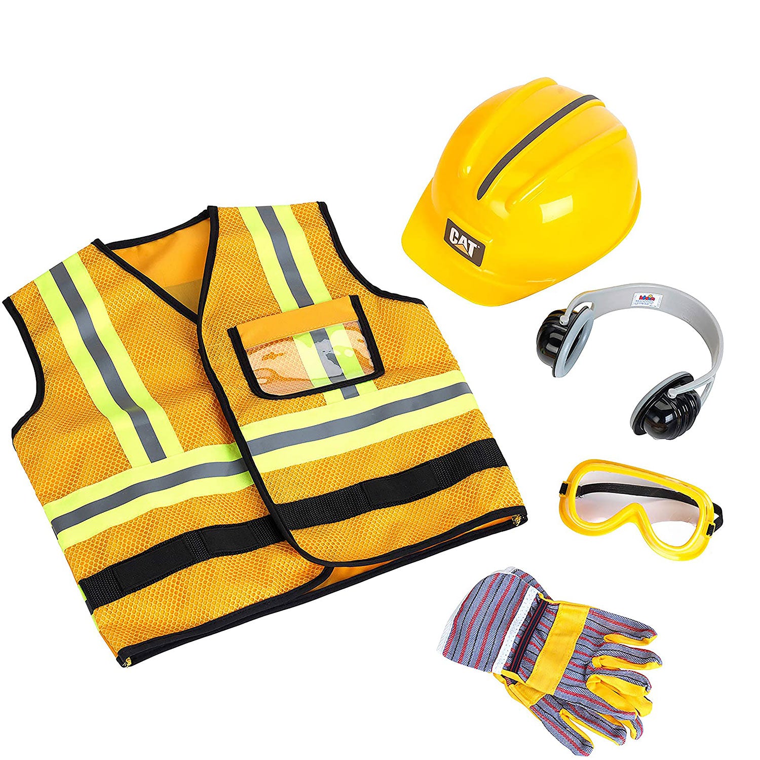 Theo Klein Caterpillar Construction Worker Costume Vest Set for Ages 3 and Up