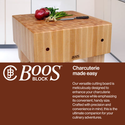 John Boos AB Series Square Wood Butcher Block Prep Table, 18" x 18", Maple - VMInnovations
