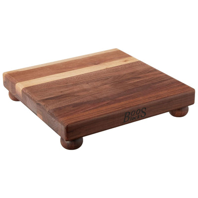 John Boos Small Walnut Wood Edge Grain Cutting Board for Kitchen, 12"x12"x1.5"