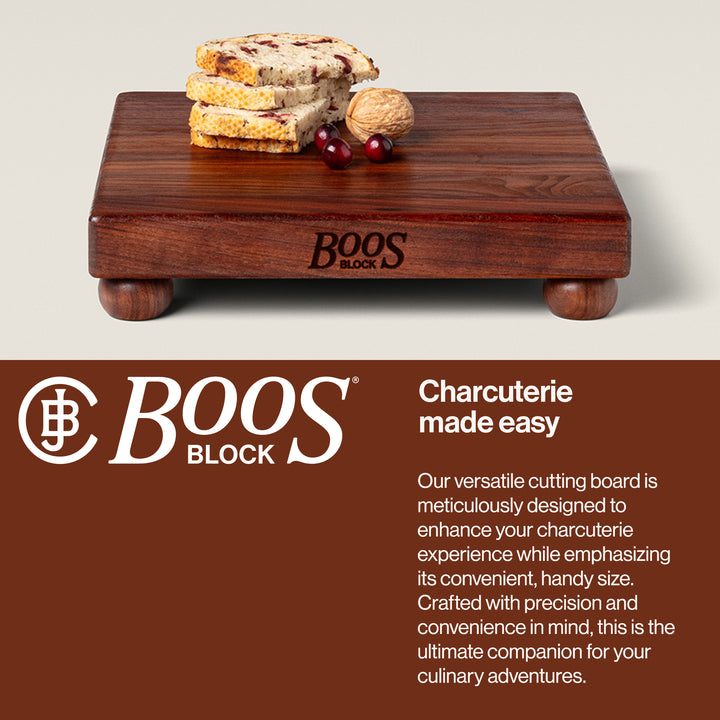 John Boos Small Walnut Wood Edge Grain Cutting Board for Kitchen, 12"x12"x1.5"