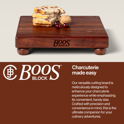 John Boos Small Walnut Wood Edge Grain Cutting Board, 12"x12"x1.5" (Open Box) - VMInnovations
